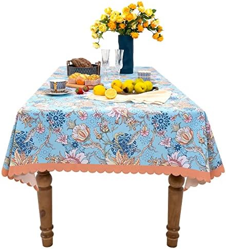 מנג'ו ביתי ויניל שולחן מלטה פלסטיק PVC אטום למים ， שולחן אוכל במטבח מלבן מלבן לשולחן | מסיבות | אביב/קיץ